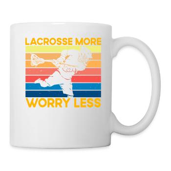 Lacrosse more Worry Less - Tasse - Weiß - Rechts