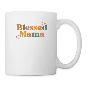 Blessed Mama Thankful Mom Thanksgiving Fall Autumn - Mug - white - Right