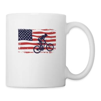 Amerikanische Fahne Downhill - Tasse - Weiß - Rechts