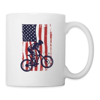 Amerikanische Fahne Downhill - Tasse - Weiß - Rechts