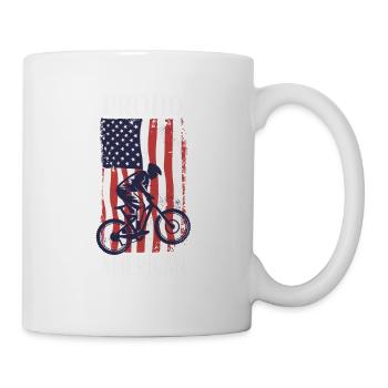 Amerikanische Fahne Downhill - Tasse - Weiß - Rechts