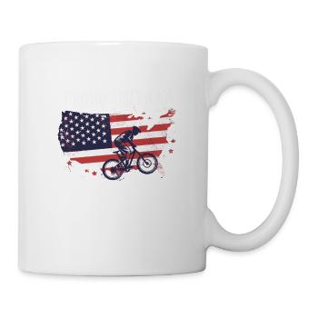 Amerikanische Fahne Downhill - Tasse - Weiß - Rechts