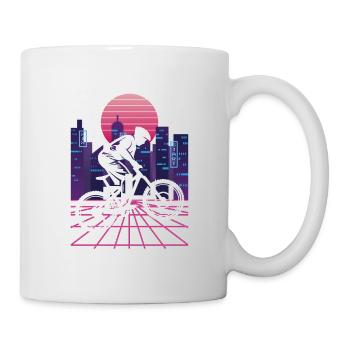 Vaporwave Synthwave Skyline Downhill - Tasse - Weiß - Rechts