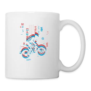 Vaporwave Synthwave Skyline Downhill - Tasse - Weiß - Rechts