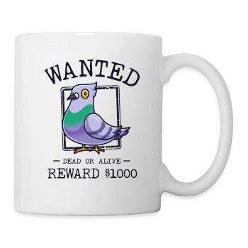 Pigeon Wanted Poster Drôle Pigeon Lover Oiseau - Mug blanc - blanc - Droite