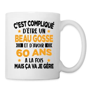 Beau gosse et d'avoir 60 ans Cadeau d'anniversaire - Mug blanc - blanc - Droite