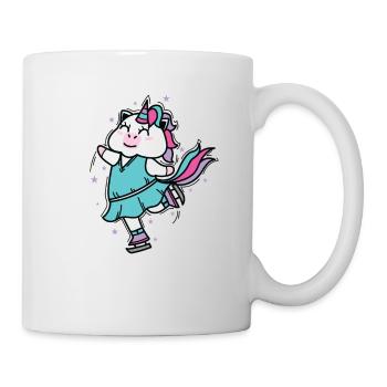 Einhorn fährt Schlittschuh Fabelwesen Sport - Tasse - Weiß - Rechts