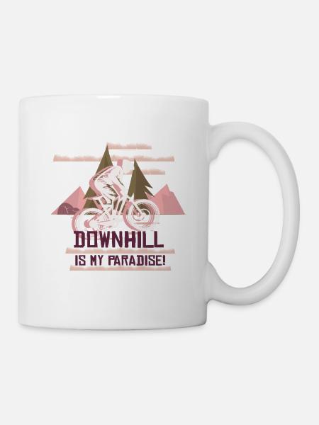 Downhill Mountainbike - Tasse - Weiß