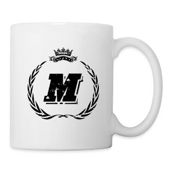 M Buchstabe Kranz - Tasse - Weiß - Rechts