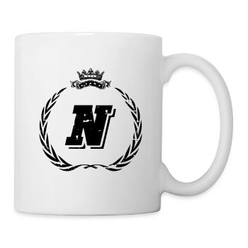 N Buchstabe Kranz - Tasse - Weiß - Rechts