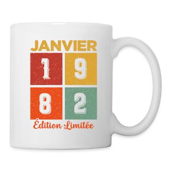 Janvier 1982 Édition limitée - Mug blanc - blanc - Droite