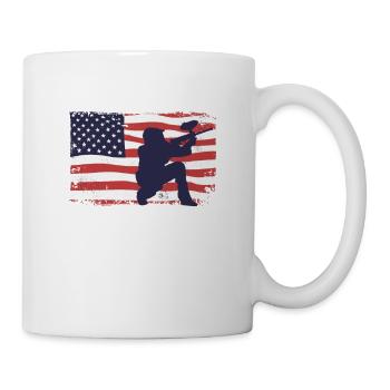 Amerikanische Fahne Paintball - Tasse - Weiß - Rechts