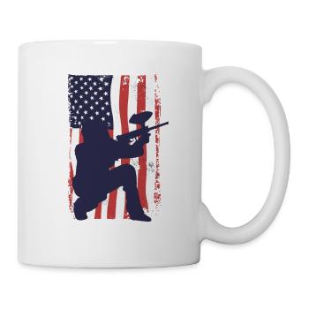 Amerikanische Fahne Paintball - Tasse - Weiß - Rechts