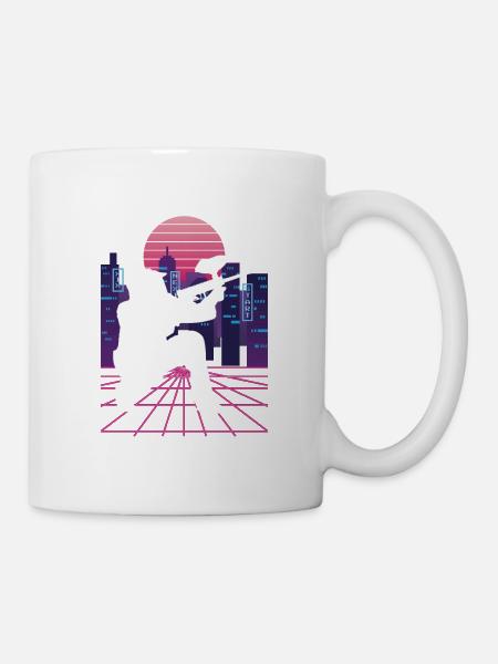 Vaporwave Synthwave Skyline Paintball - Mug blanc - blanc