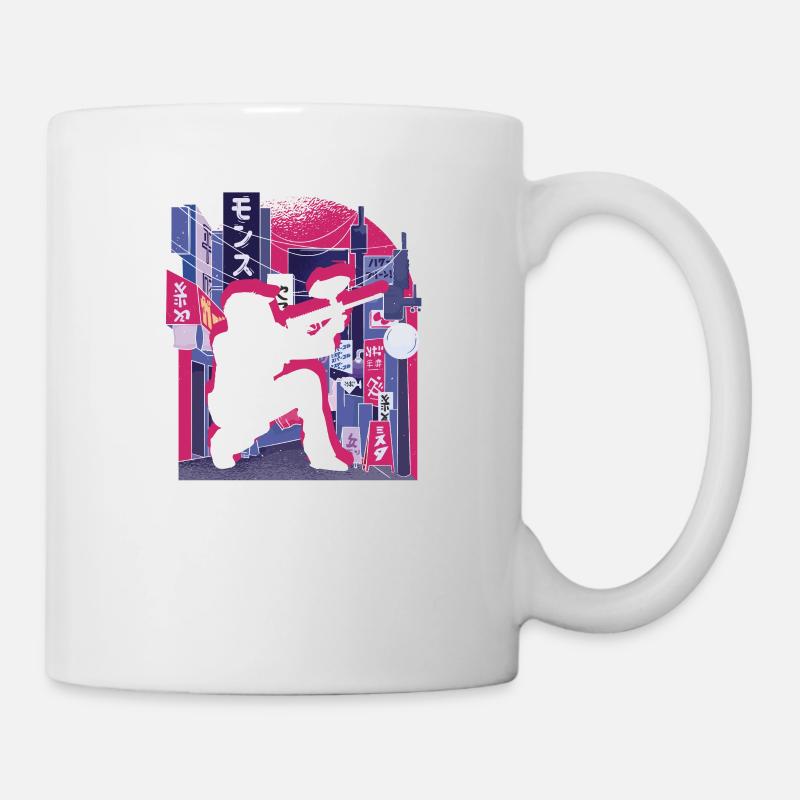 Vaporwave Synthwave Skyline Paintball - Mug blanc - blanc