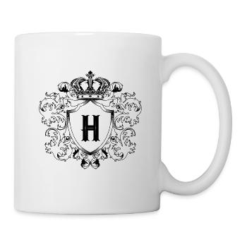 H Buchstabe Wappen - Tasse - Weiß - Rechts