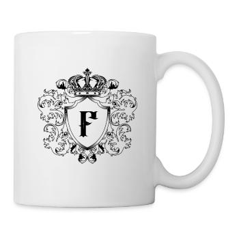 F letter coat of arms - Mug - white - Right