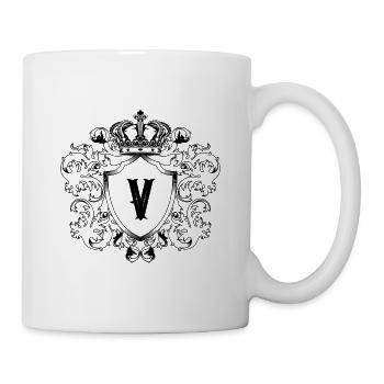 Armoiries de la lettre V - Mug blanc - blanc - Droite