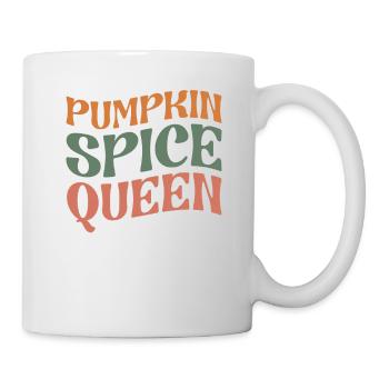 Pumpkin Spice Queen PSL Coffee Lover Retro Fall - Mug - white - Right