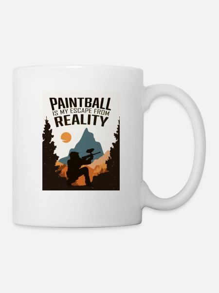 Paintball, Paintballspieler - Tasse - Weiß