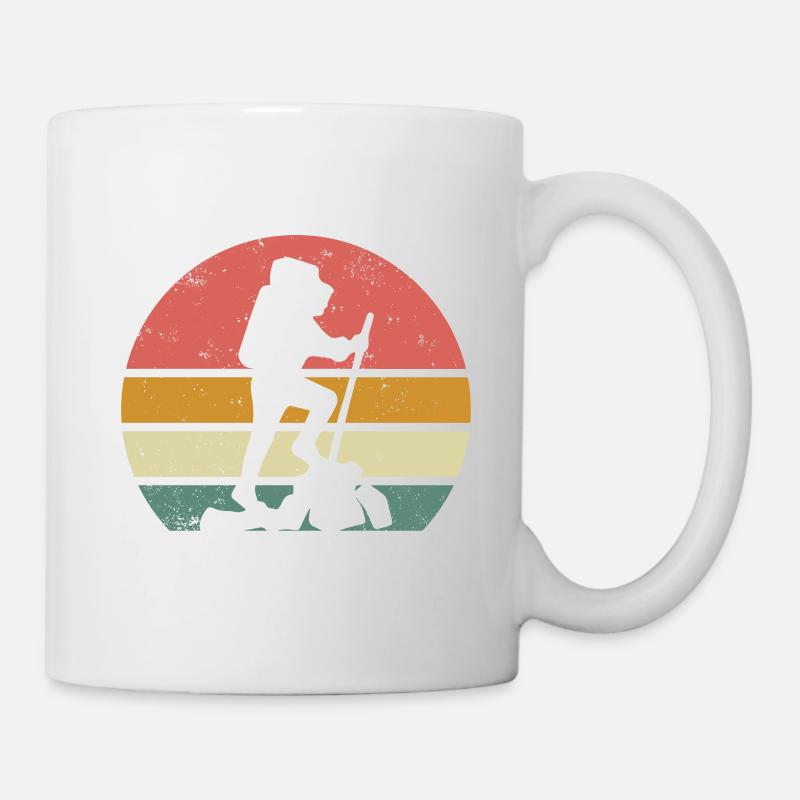 Randonnée Randonneur Sac à dos Vintage Sunset - Mug blanc - blanc