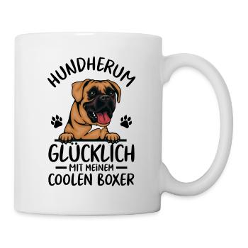 Hund Glücklich mit meinem deutschen Boxer - Tasse - Weiß - Rechts