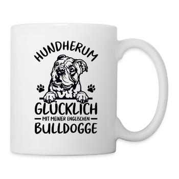 Hund Glücklich mit meiner englischen Bulldogge - Tasse - Weiß - Rechts