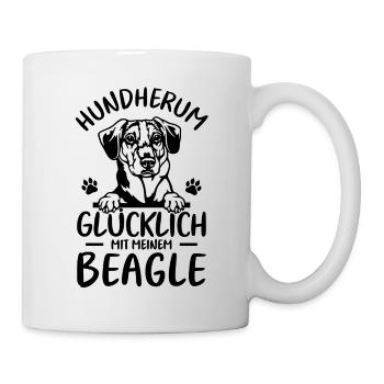 Hund Glücklich mit meinem Beagle - Tasse - Weiß - Rechts