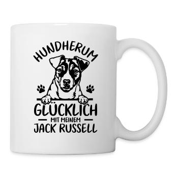 Hund Glücklich mit meinem Jack Russel Terrier - Tasse - Weiß - Rechts
