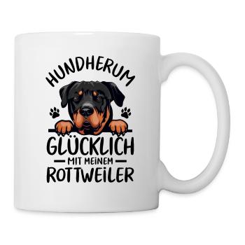 Hund Glücklich mit meinem Rottweiler - Tasse - Weiß - Rechts