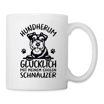 Hund Glücklich mit meinem Schnauzer - Tasse - Weiß - Rechts