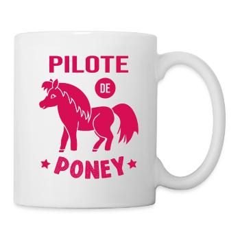 Pilote De Poney Humour Cadeau Équitation Cavalière - Mug blanc - blanc - Droite