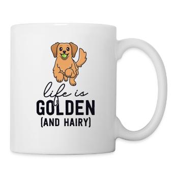 La vie est dorée et poilue Kawaii Golden Retriever - Mug blanc - blanc - Droite