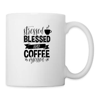 Coffee gift Stressed Blessed and Coffee Obsessed - Mug - white - Right