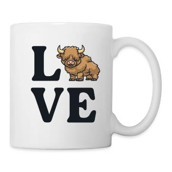 Süßes schottisches Highland Cow Lover Farm Girl - Tasse - Weiß - Rechts
