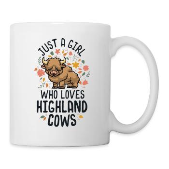 Juste une fille qui aime highland cows écossais - Mug blanc - blanc - Droite