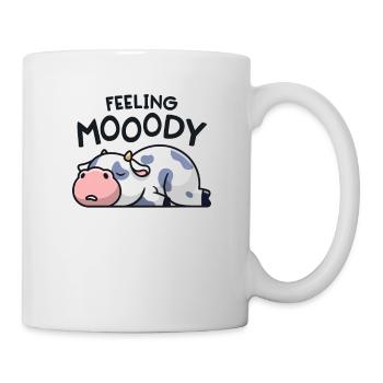 Sentiment Mooody Drôle Vache Moody Lazy Farm Girl - Mug blanc - blanc - Droite