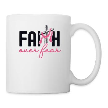 Glaube über Angst Brustkrebs Sensibilisierung Unterstützung - Tasse - Weiß - Rechts