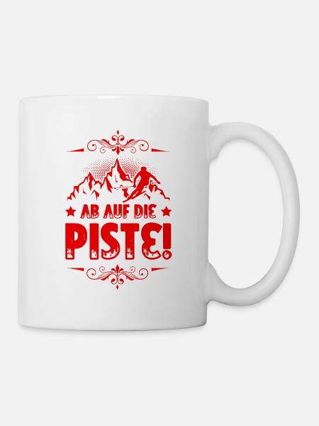 ab auf die piste - Tasse - Weiß