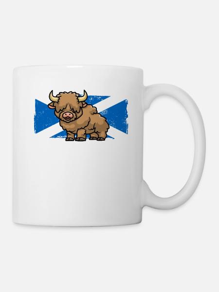 Highland Cow Lover Scotland Flag Scottish Farmer - Mug - white