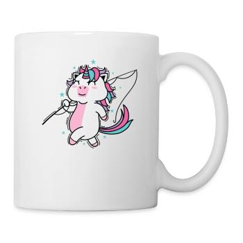 Einhorn möchte Angeln gehen Fabelwesen Sport - Tasse - Weiß - Rechts