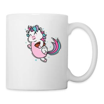 Unicorn plays rugby or football - Mug - white - Right