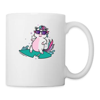 cool licorne surfe sur les sports de créatures mythiques - Mug blanc - blanc - Droite