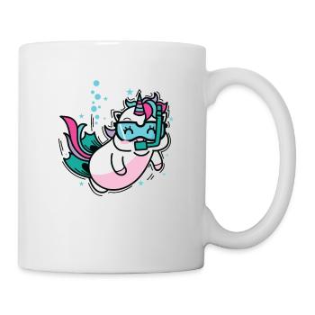 Einhorn beim Tauchen Fabelwesen Sport - Tasse - Weiß - Rechts