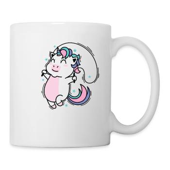 Einhorn springt Seil Fabelwesen Sport - Tasse - Weiß - Rechts