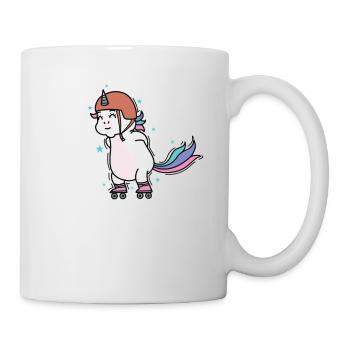 Einhorn beim Inline Skating Fabelwesen Sport - Tasse - Weiß - Rechts