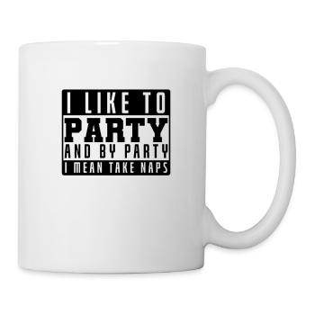 J’aime faire la fête et par fête, je veux dire faire des siestes - Mug blanc - blanc - Droite