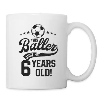 6 Years Old Soccer Themed Birthday Party 6th Bday - Mug - white - Right