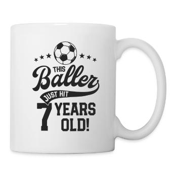7 Years Old Soccer Themed Birthday Party 7th Bday - Mug - white - Right