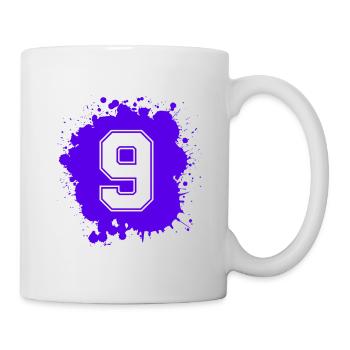 9 Zahl Klecks - Tasse - Weiß - Rechts